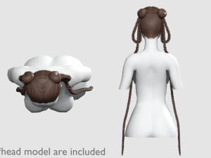 Braids Long Hairstyle V30819 Modello 3D