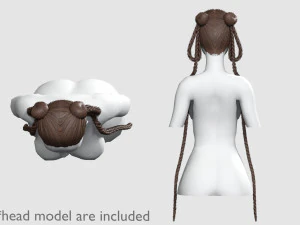 Braids Long Hairstyle V30819 3D Model