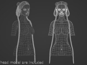 Braids Long Hairstyle V30819 Modello 3D