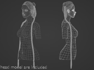 Braids Long Hairstyle V30819 Modello 3D