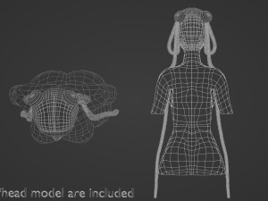 Braids Long Hairstyle V30819 Modello 3D
