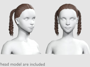 Braids Pigtails Hairstyle V8748 3D Model
