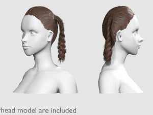 Braids Pigtails Hairstyle V8748 3D Model