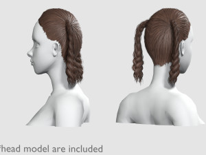 Braids Pigtails Hairstyle V8748 3D Model