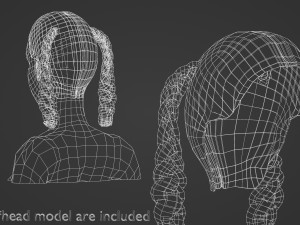 Braids Pigtails Hairstyle V8748 3D Model