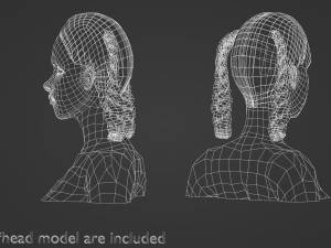 Braids Pigtails Hairstyle V8748 3D Model