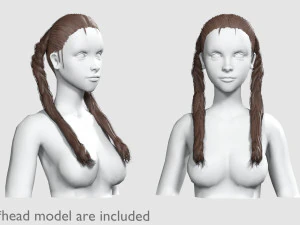 머리띠 포니테일 헤어스타일 V9353 3D 모델