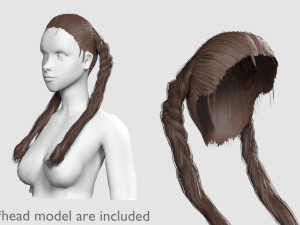 Braids Ponytails Hairstyle V9353 3D Model
