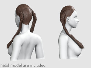 Braids Ponytails Hairstyle V9353 3D Model