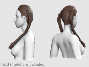 Braids Ponytails Hairstyle V9353 3D Model