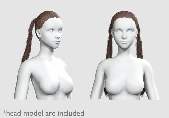 Braids Tight Hairstyle V9143 3D Model .c4d .max .obj .3ds .fbx .stl .blend 