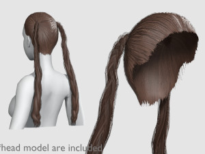 Braids Tight Hairstyle V9143 3D Model