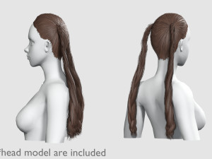 Braids Tight Hairstyle V9143 3D Model