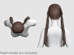 Braids Tight Hairstyle V9143 3D Model