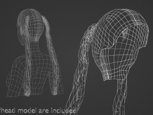 Braids Tight Hairstyle V9143 3D Model