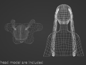 Braids Tight Hairstyle V9143 3D Model