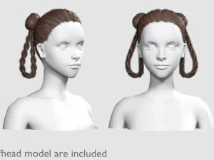 Acconciatura con trecce chignon V10015 Modello 3D