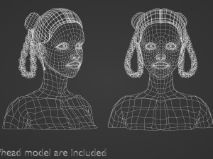 Bun Braids Hairstyle V10015 3D Model