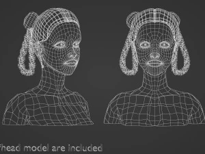 Bun Braids Hairstyle V10015 3D Model