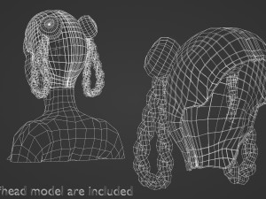 Bun Braids Hairstyle V10015 3D Model