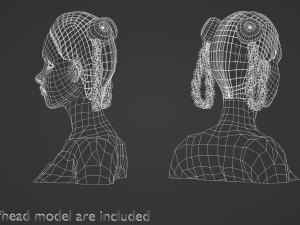 Bun Braids Hairstyle V10015 3D Model