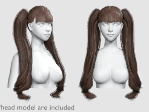 Cute Bangs Hairstyle V11174 3D Model