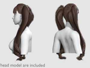 Cute Bangs Hairstyle V11174 3D Model