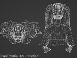 Cute Bangs Hairstyle V11174 3D Model