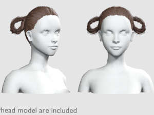 Cute Braids Hairstyle V8748 3D Model