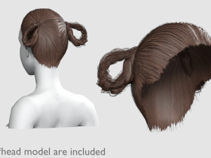 Cute Braids Hairstyle V8748 Modello 3D