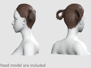 Cute Braids Hairstyle V8748 Modello 3D