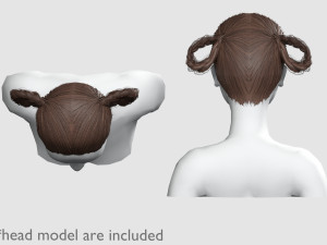 Cute Braids Hairstyle V8748 Modello 3D
