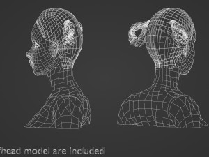 Cute Braids Hairstyle V8748 Modello 3D
