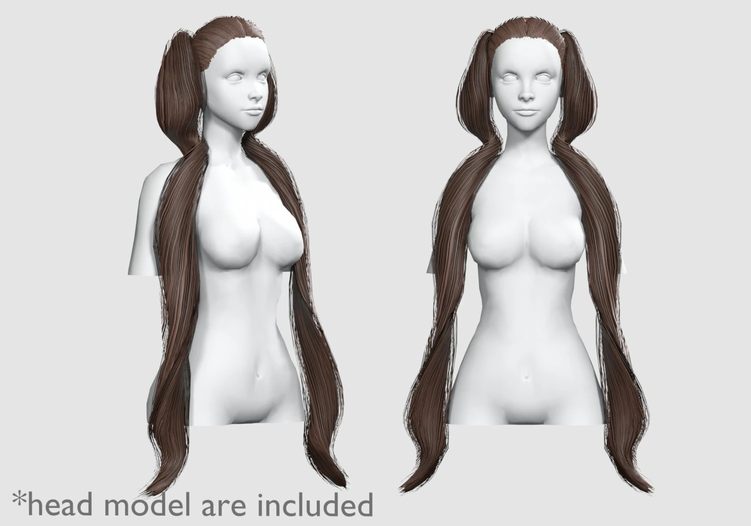 Cute Long Hairstyle V8113 3D Model .c4d .max .obj .3ds .fbx .stl .blend 