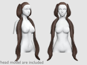 Cute Long Hairstyle V8113 3D Model