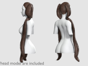 Cute Long Hairstyle V8113 Modèle 3D