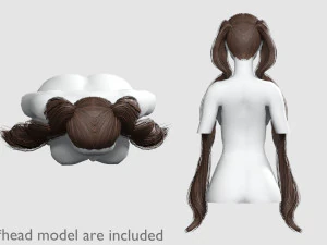 Cute Long Hairstyle V8113 3D Model