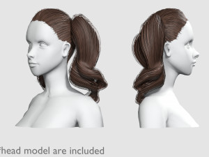 Cute Ponytails Hairstyle V11985 Modello 3D