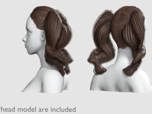 Cute Ponytails Hairstyle V11985 Modello 3D