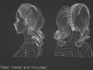 Cute Ponytails Hairstyle V11985 Modello 3D