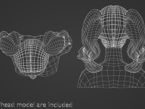 Cute Ponytails Hairstyle V11985 Modello 3D