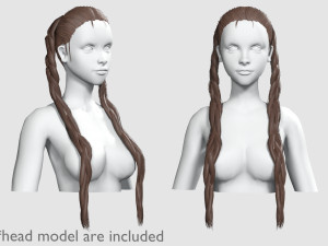 Long Braids Hairstyle V9353 3D Model