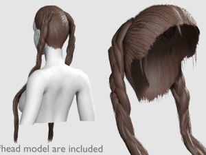 Long Braids Hairstyle V9353 3D मॉडल