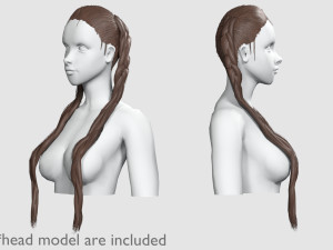 Long Braids Hairstyle V9353 3D मॉडल