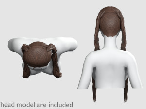 Long Braids Hairstyle V9353 3D मॉडल