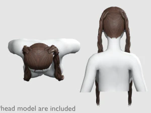 Long Braids Hairstyle V9353 3D Model