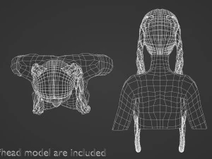 Long Braids Hairstyle V9353 3D Model