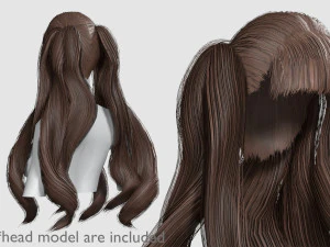 Long Ponytails Hairstyle V11801 3D Model