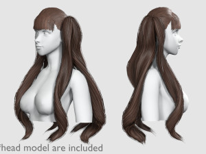 Long Ponytails Hairstyle V11801 3D 模型