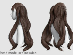 Long Ponytails Hairstyle V11801 3D Model